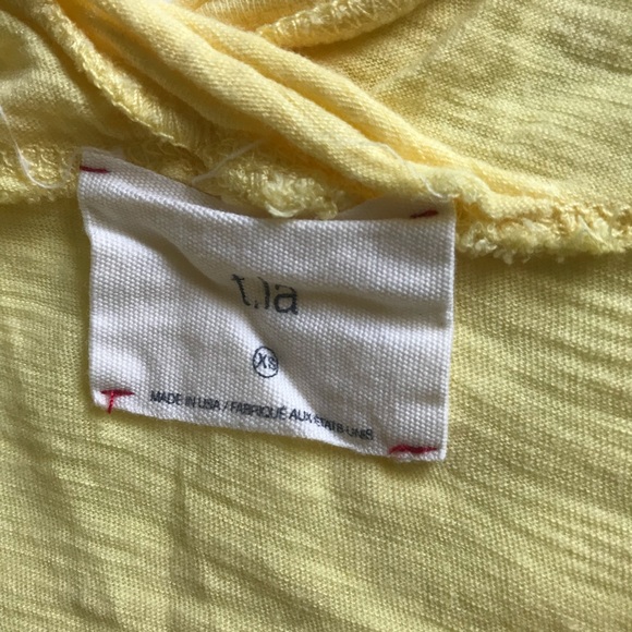 T. La ANTHROPOLOGIE yellow high low tissue tee XS - Picture 7 of 7